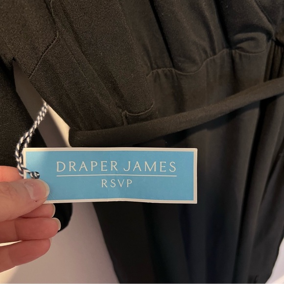 Draper James RSVP Plus Size Womens Midi Knit Wrap Dress Black Belted 3XL NWT - Picture 8 of 16